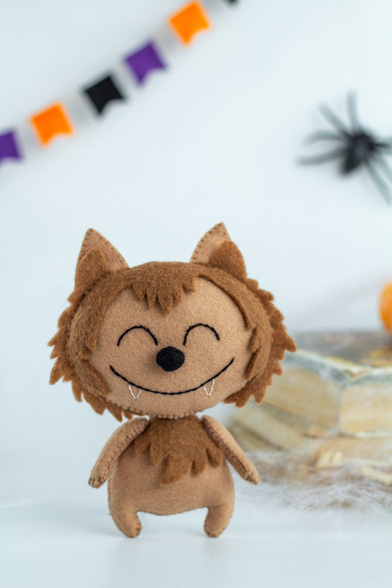 Felt Halloween Wolf – Cute Mini Werewolf Plush Toy for Halloween Decor - WoollyFox